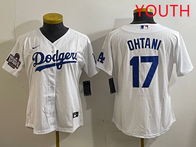 Youth Los Angeles Dodgers 17 Ohtani White Game 2025 Nike MLB Jersey style 3181